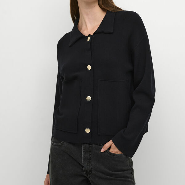 BlossomMW Knit Cardigan, black, My Essential Wardrobe