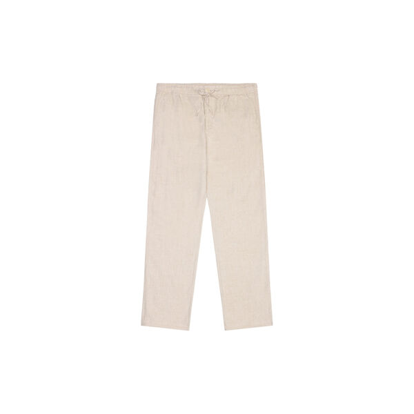 FIG loose linen pants - GOTS/Vegan, yarndyed - light feather gray, KnowledgeCotton Apparel 