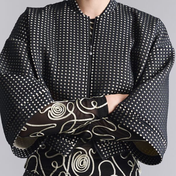 Scuba tiles bomberjakke, black/ivory scuba tiles, BITTE KAI RAND