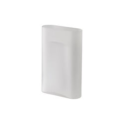 Ridge Vase, white/frosted glass, Muuto