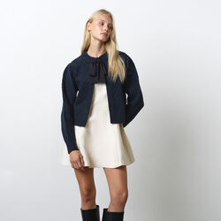 KITTY BOBBLE BOW CARDIGAN, navy black, French Connection