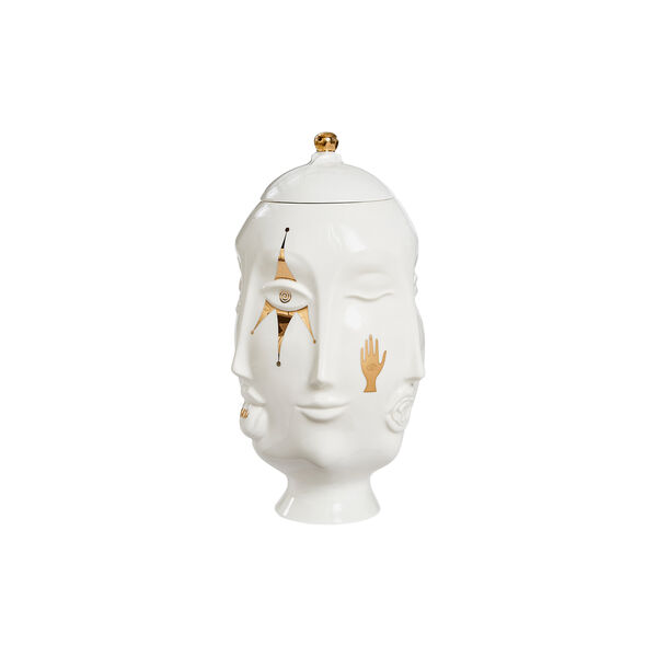 Gilded Muse Frida Vase, hvit/gull, Jonathan Adler
