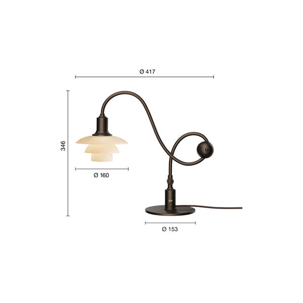 PH 1/1 Piano Bordlampe Limited Edition, dusty terracotta, Louis Poulsen