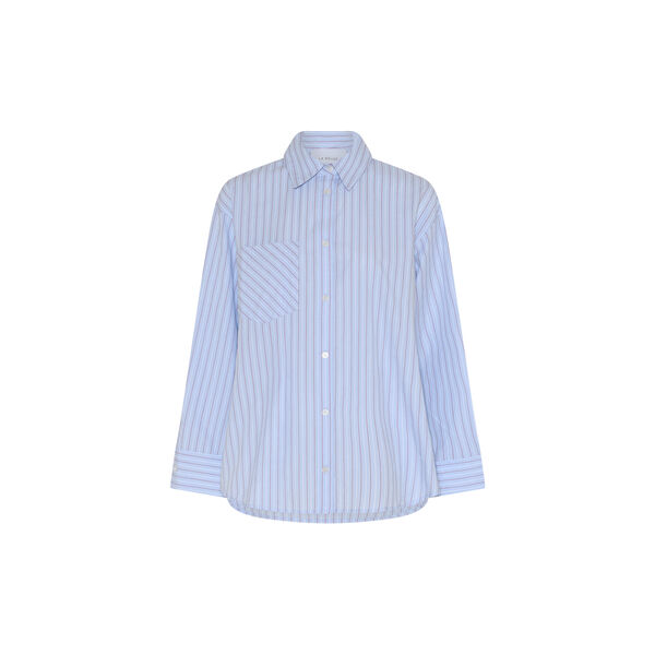 Josephine Oversize Shirt, red/blue stripe, LA RŌUGE