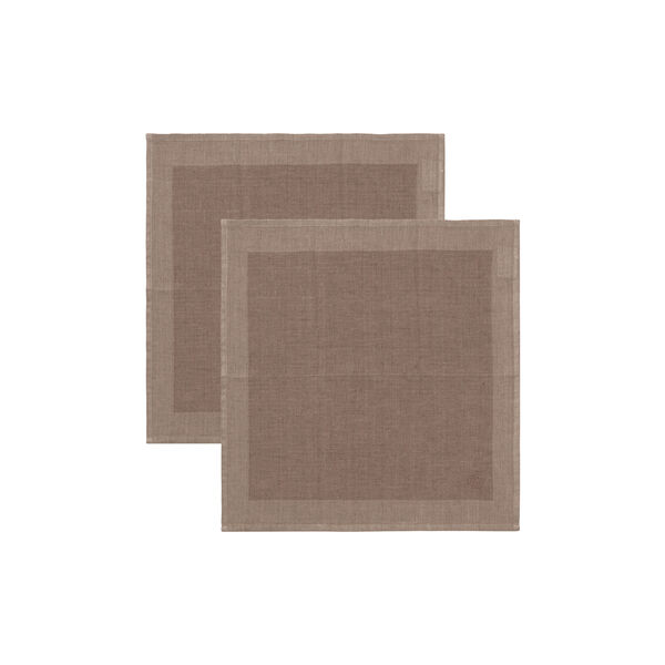 Plain linservietter, mahogany brown, Georg Jensen Damask