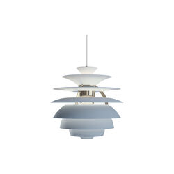 PH Snowball, dusty blue/high lustre chrome plated, Louis Poulsen