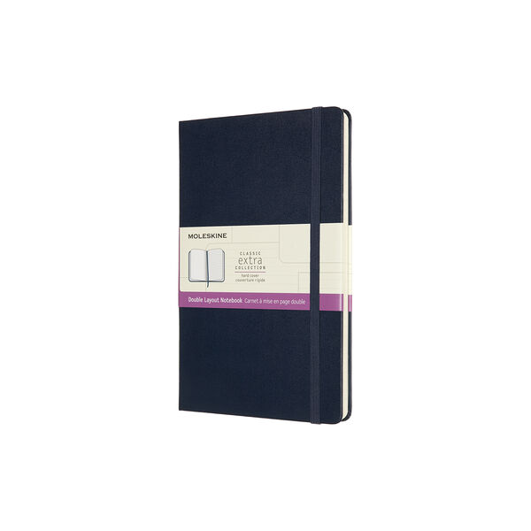 Classic Double Notebook linjert/blank, safirblå Classic Double Notebook linjert/blank, safirblå, Moleskine
