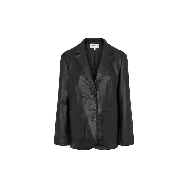 SRDella Leather Blazer, black, Soft Rebels