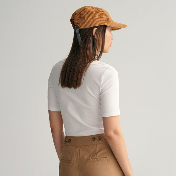 Scoop Neck Top, white, Gant