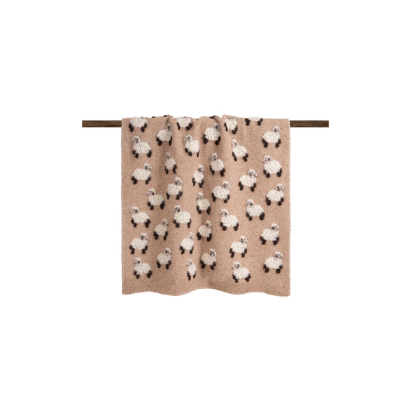 PECORELLA BEIGE Boiled wool pledd 75x100cm, Frati Home