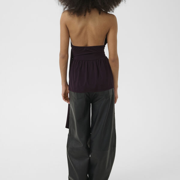 GZseren halterneck top, deep plum, Gestuz