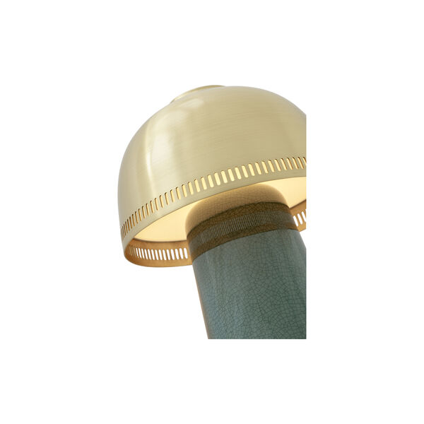 Raku SH8 portable bordlampe, blue green/brass, &Tradition