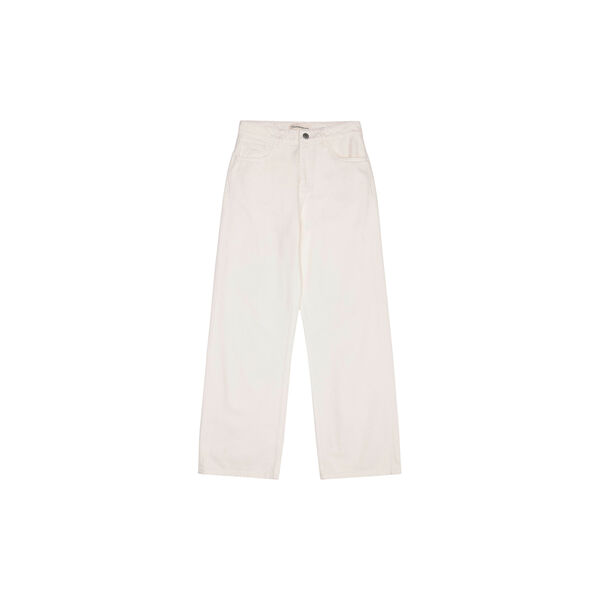 GALE straight mid-rise raw twill 5-pocket pants - GOTS/Vegan, egret, KnowledgeCotton Apparel 