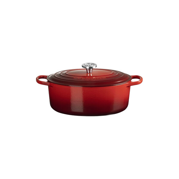 Signature st&oslash;pejern oval gryte | 31 cm | Cerise, Le Creuset