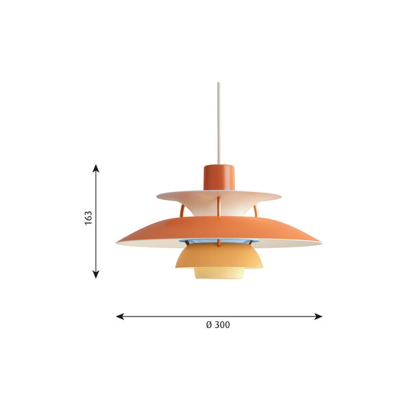 PH 5 Mini pendel, hues of orange PH 5 Mini pendel, hues of orange, Louis Poulsen