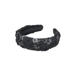 Florian bredt hårspenne med perler, svart, Becksöndergaard