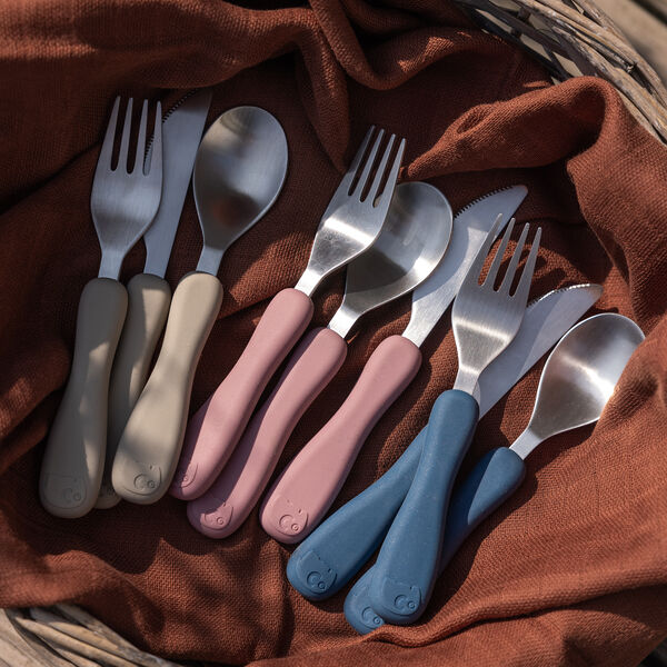 Fanto bestikk i silikon, nordic blue, Sebra