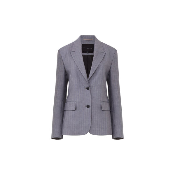 FIORELLA PIN STRIPE BLAZER, grey, French Connection