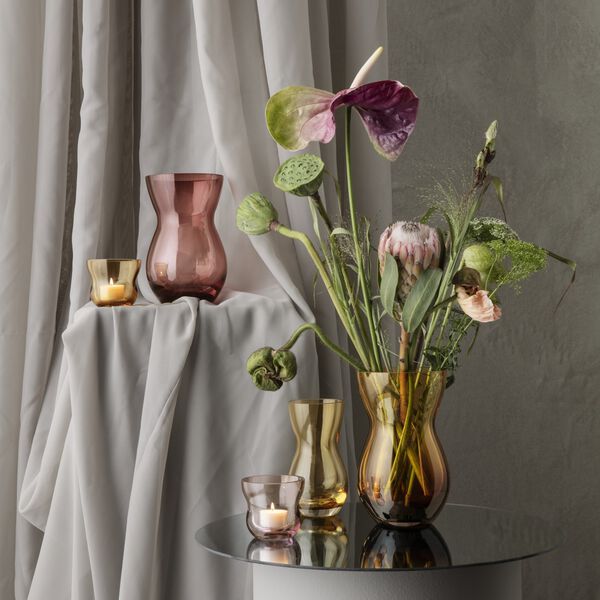 Calabas duo vase, burgunder/amber Calabas duo vase, burgunder/amber, Holmegaard