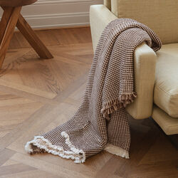 Waffle Pledd, mahogany brown