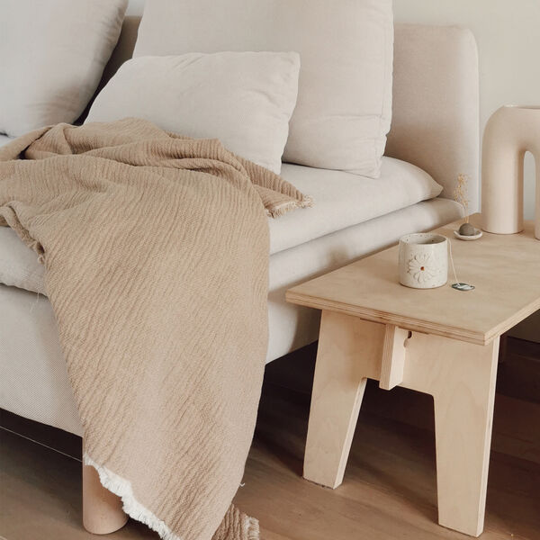 Thyme pledd, beige, ELVANG