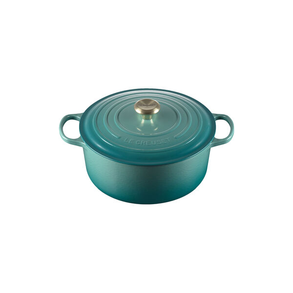 Signature st&oslash;pejern rund gryte &Oslash; 28 cm, bleu riviera, Le Creuset