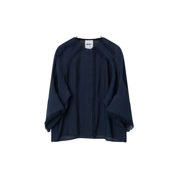 Cassie bluse - Sheer Fringes, dark sapphire, DAY Birger ét Mikkelsen