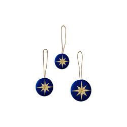 Stjerner julepynt i forskellige str. 3 stk., midnattsblå, Langkilde & Søn