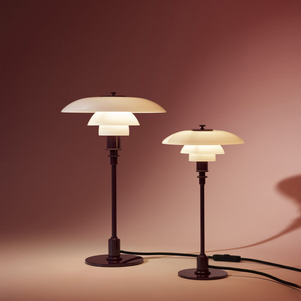 PH 3/2 Bordlampe, glossy burgundy, Louis Poulsen