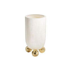 Fontana Vase, hvit/messing, Jonathan Adler