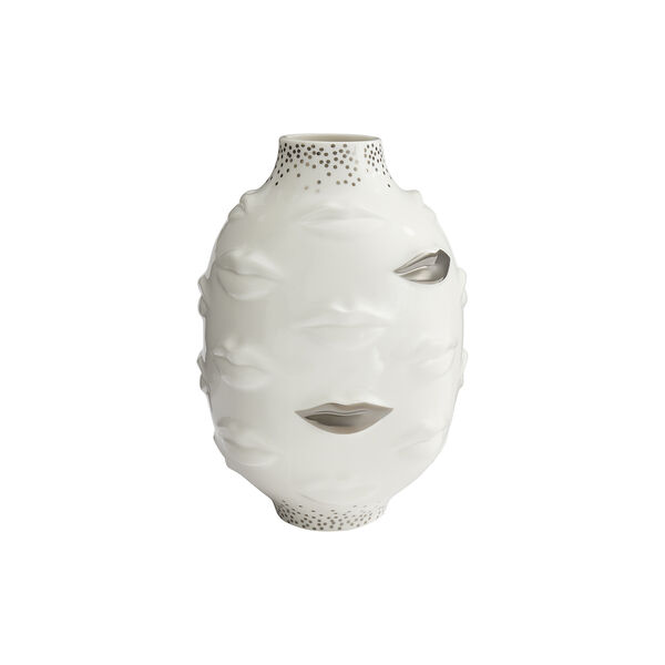 Sparkling Round Gala vase , white/silver, Jonathan Adler