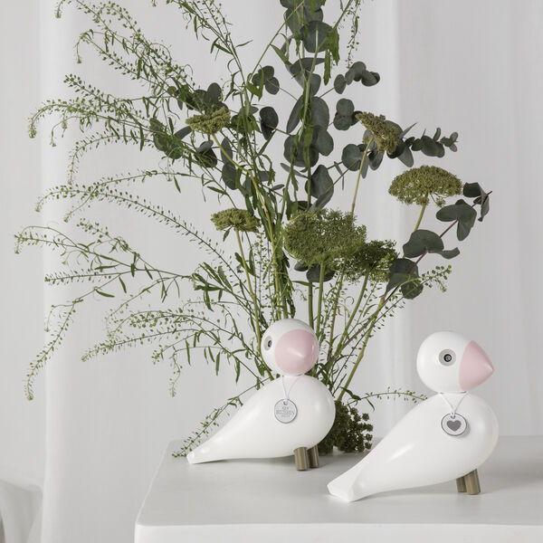 Sangfugl Love, hvit/rosa, Kay Bojesen Denmark