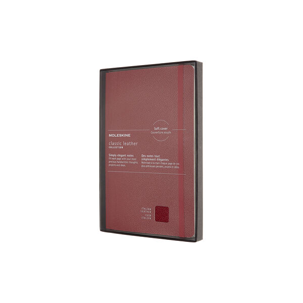 Notebook Leather linjerte sider, bordeaux Notebook Leather linjerte sider, bordeaux, Moleskine