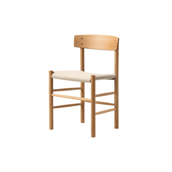 J39 Mogensen stol med polstret sete, oljet eik/natural canvas, Fredericia Furniture