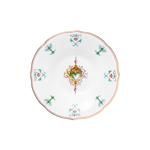 Lucia flat tallerken 28 cm, hvit/r&oslash;d/gr&oslash;nn, Magnor