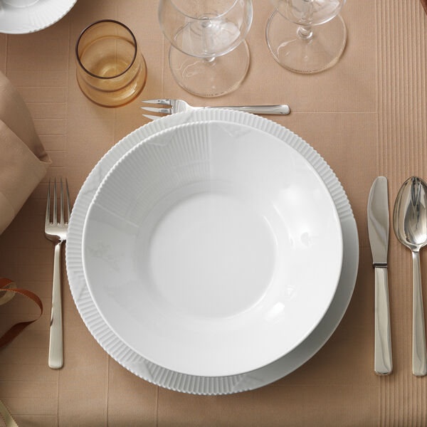Hvit Elements tallerken, 28 cm, Royal Copenhagen