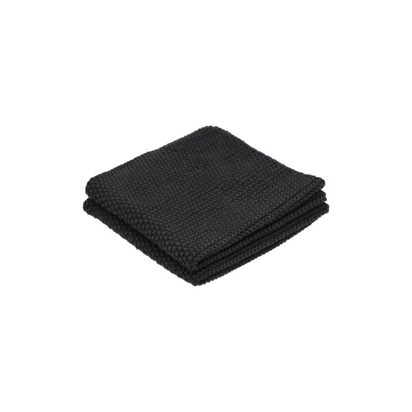 Knit oppvaskkluter 2 stk, sort Knit oppvaskkluter 2 stk, sort, Bastian