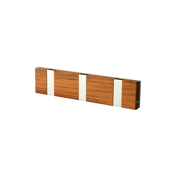 KNAX liten 3 knaggrekke, teak/grå KNAX liten 3 knaggrekke, teak/grå, LoCa