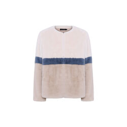 Jakke pelsfrakk, offwhite/blå, Micha