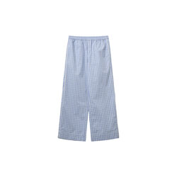 JordenSW Check Wide Leg Trousers, blue, Sofie Schnoor
