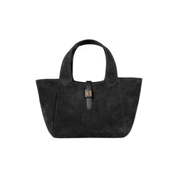 Lucille Tote Bag Small, black suede, CAMILLA PIHL