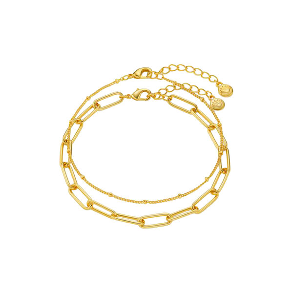 ChainLink & Satellite Bracelet, pale gold, Orelia