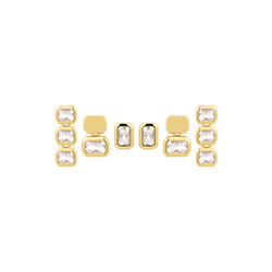 The Bianca Bezel Studs Set, gull, Luv Aj