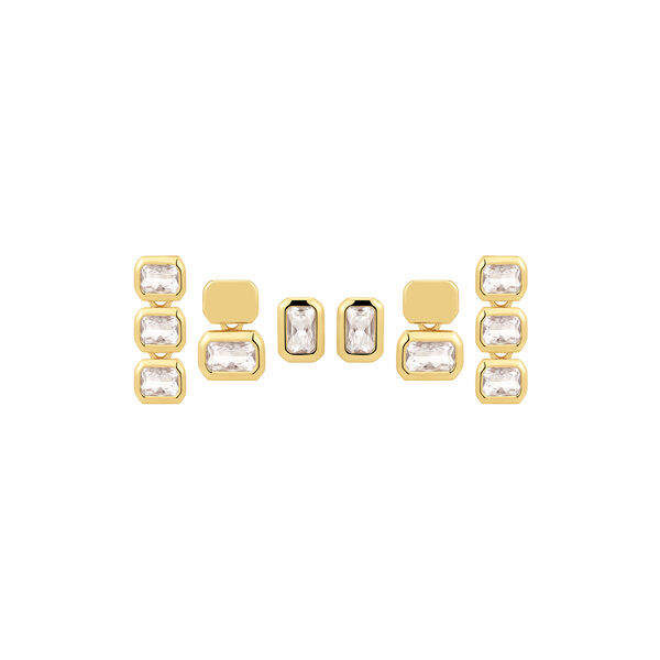 The Bianca Bezel Studs Set, gull, Luv Aj