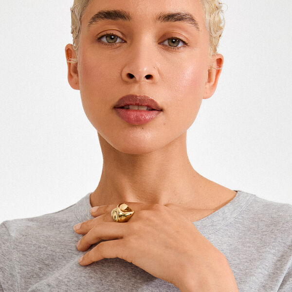 JOHNNIE ring, gullbelagt, Pilgrim