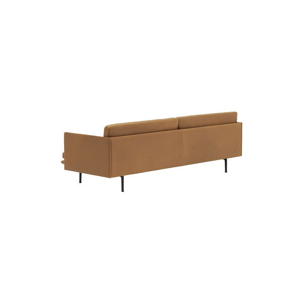 Outline Sofa 3-seter, refine skinn cognac/svart Outline Sofa 3-seter, refine skinn cognac/svart, Muuto