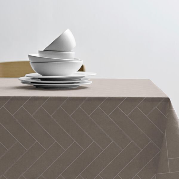 Tiles Damask duk, taupe, S&ouml;dahl