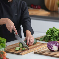 ESSENTIAL skjærebrett med saftrille, TeakHaus