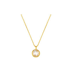 Faceted Crystal Charm Necklace, pale gold, Orelia
