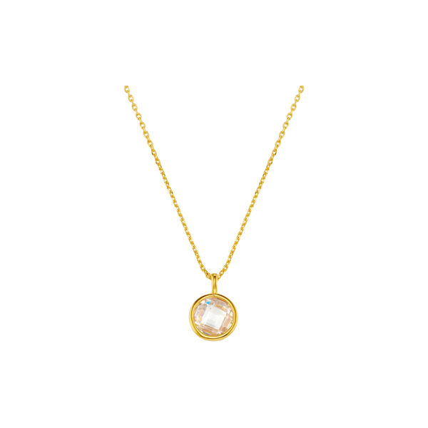 Faceted Crystal Charm Necklace, pale gold, Orelia